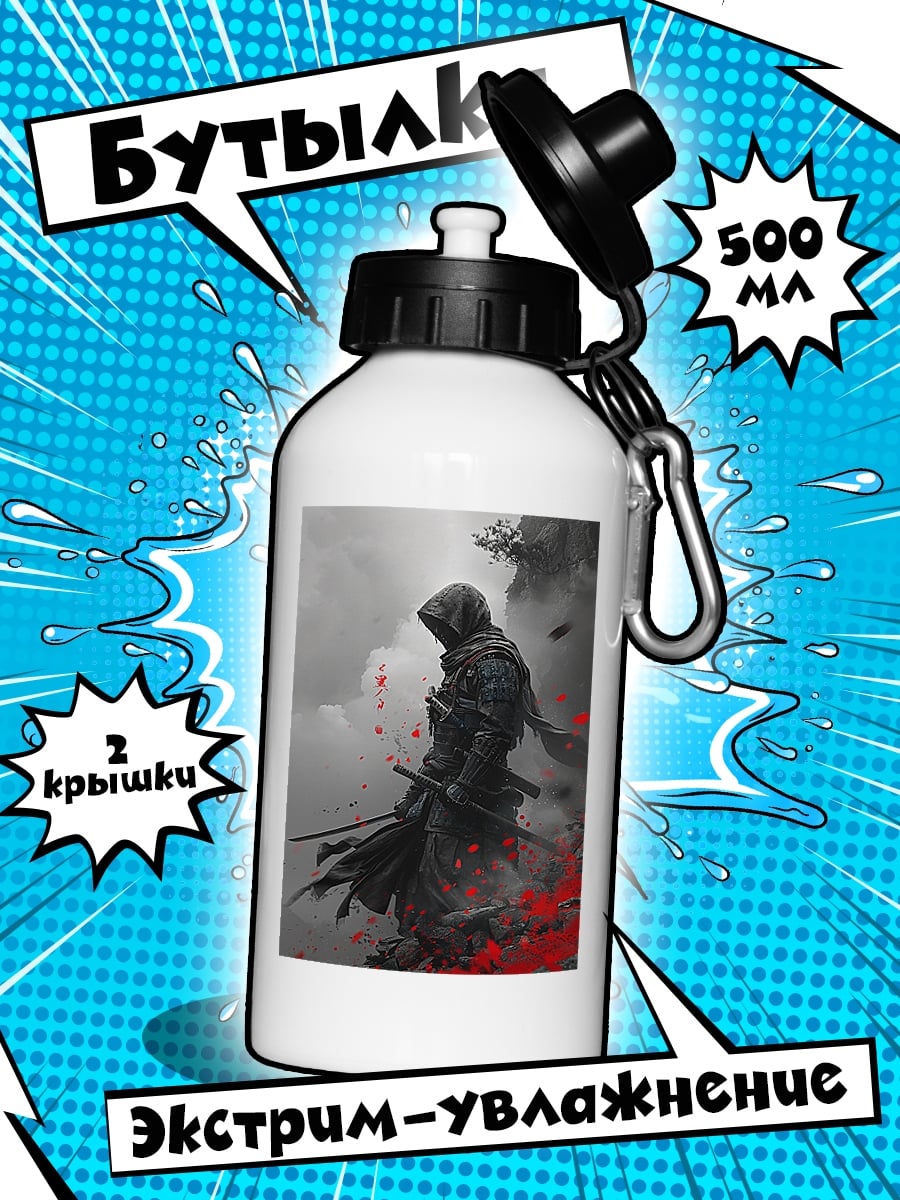 Бутылка Самурай в красных лепестках