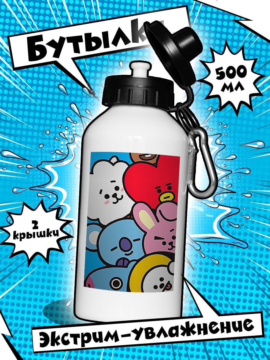 Бутылка BT21 милые персонажи