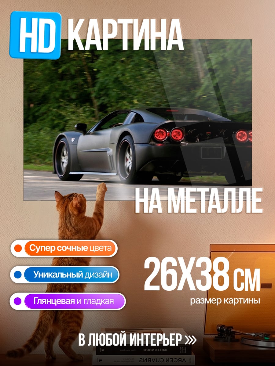 Картина на металле Спортивный автомобиль