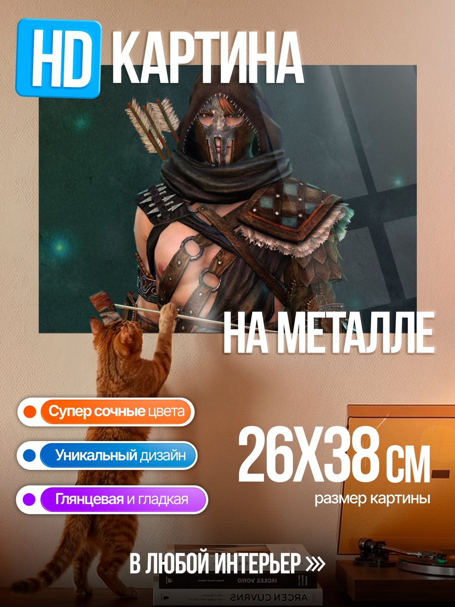 Картина на металле Лучник в маске