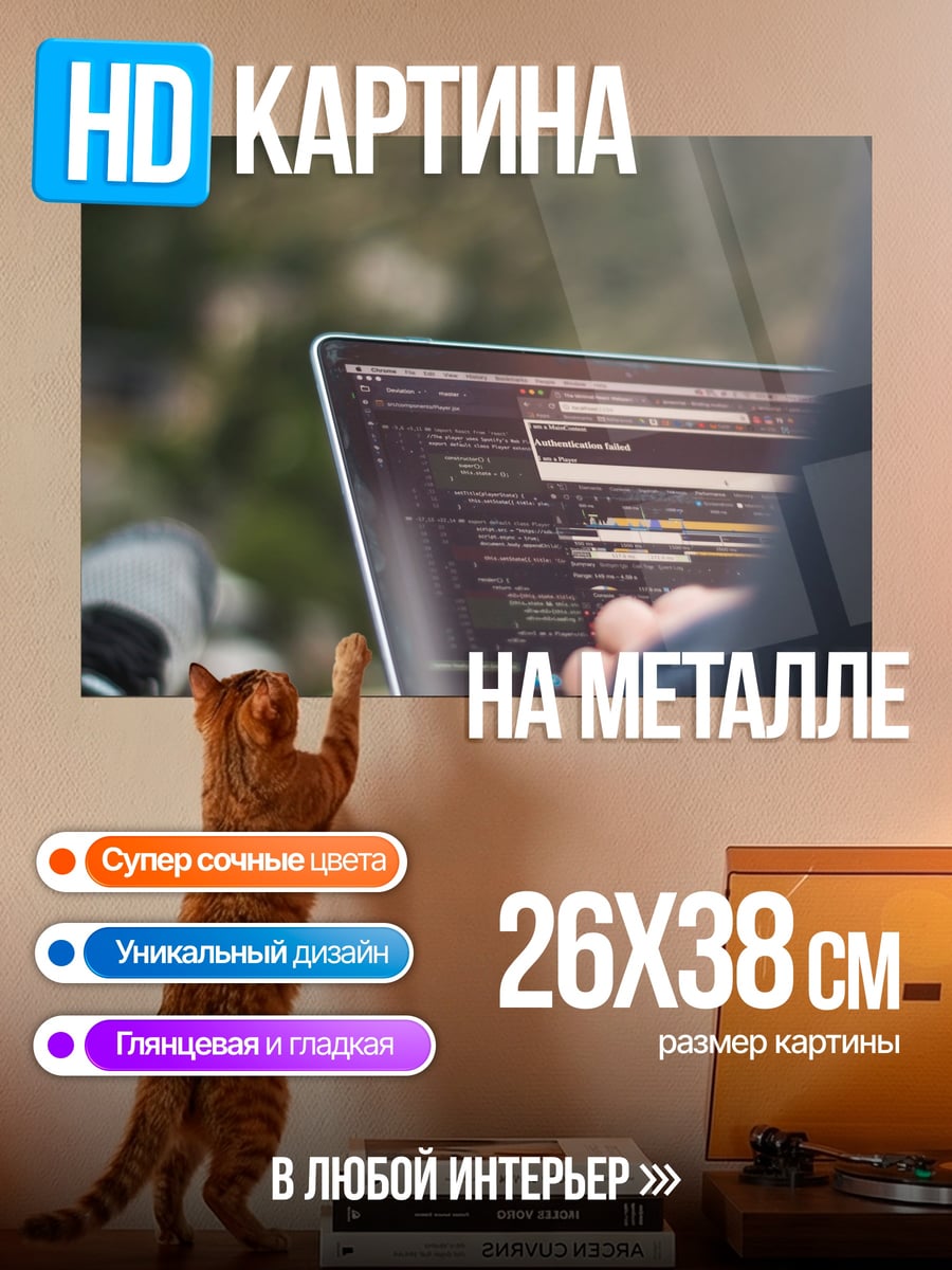 Картина на металле Программист на природе