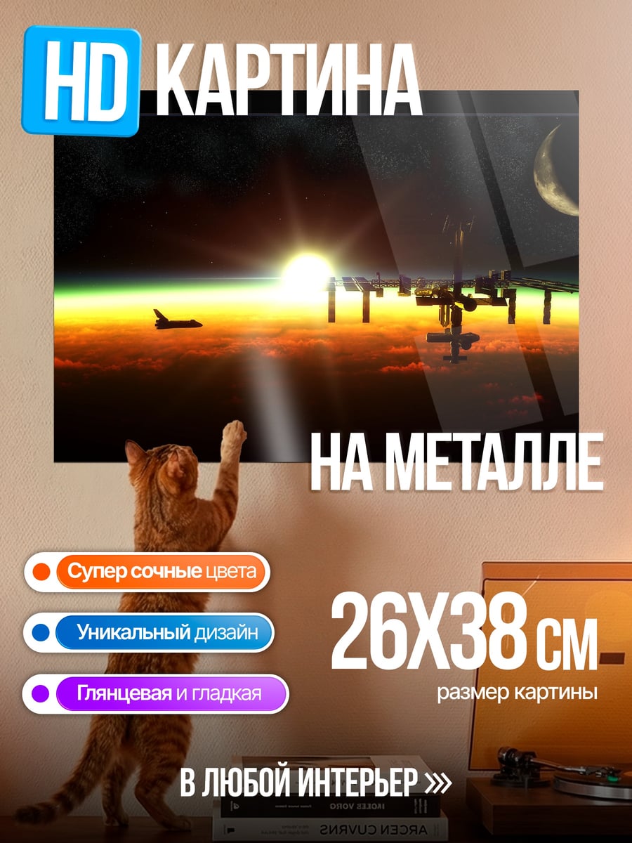Картина на металле Космическая станция