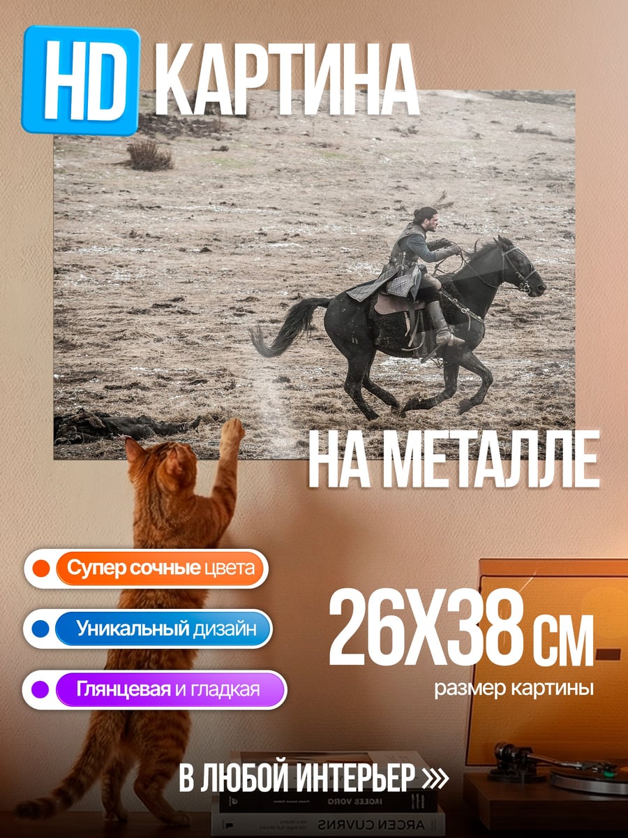 Картина на металле всадник в пустыне