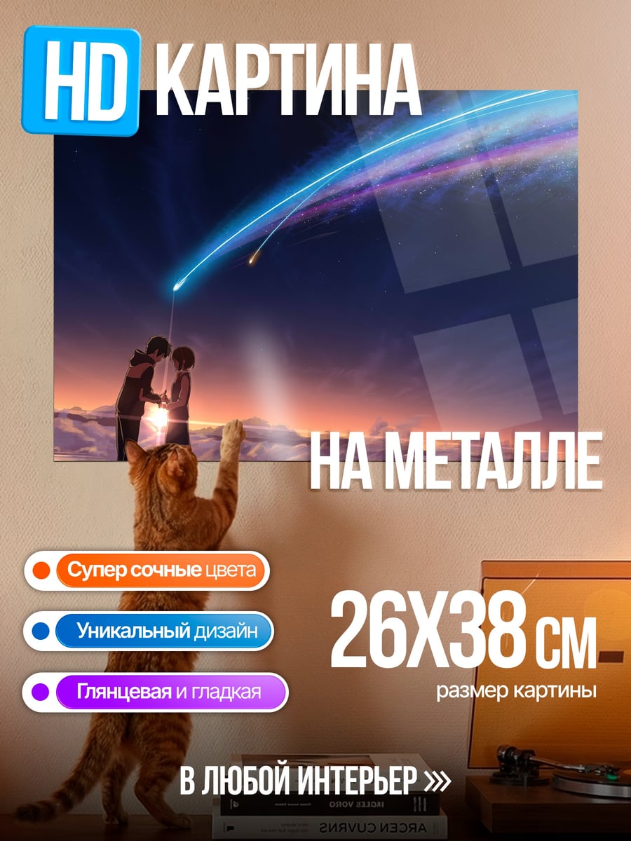 Картина на металле Звездная пара