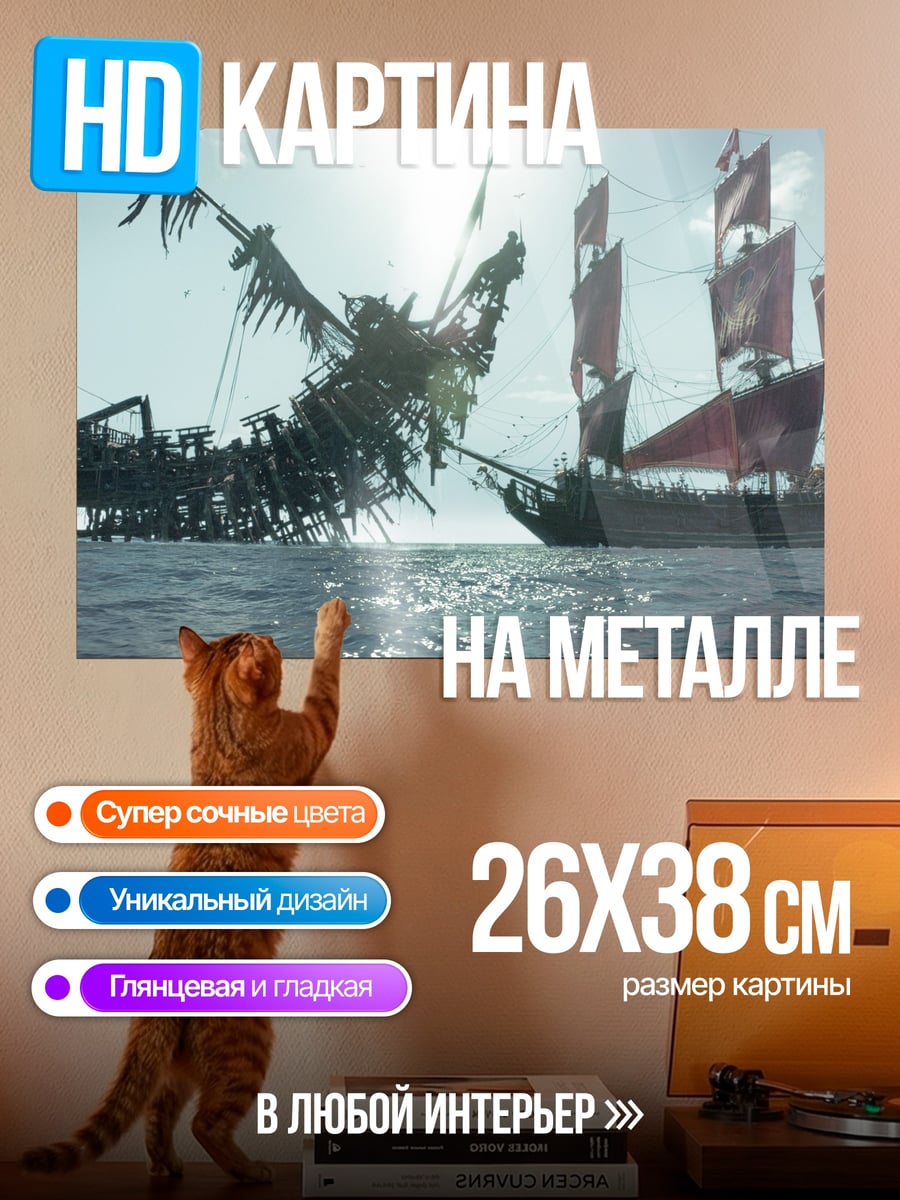 Картина на металле Пиратский корабль