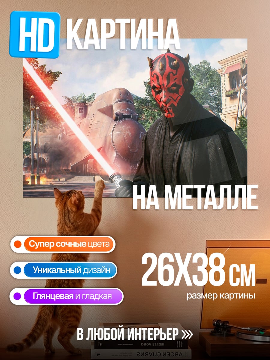Картина на металле Дарт Мол с мечом