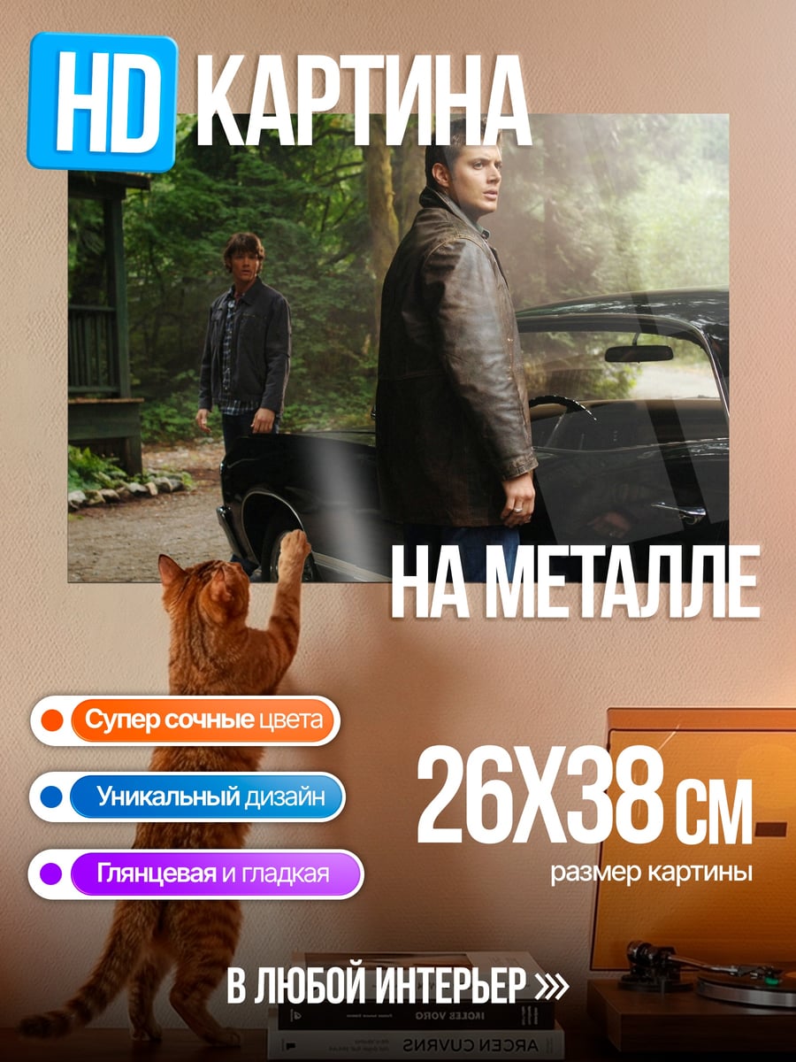 Картина на металле Братья Винчестер машина