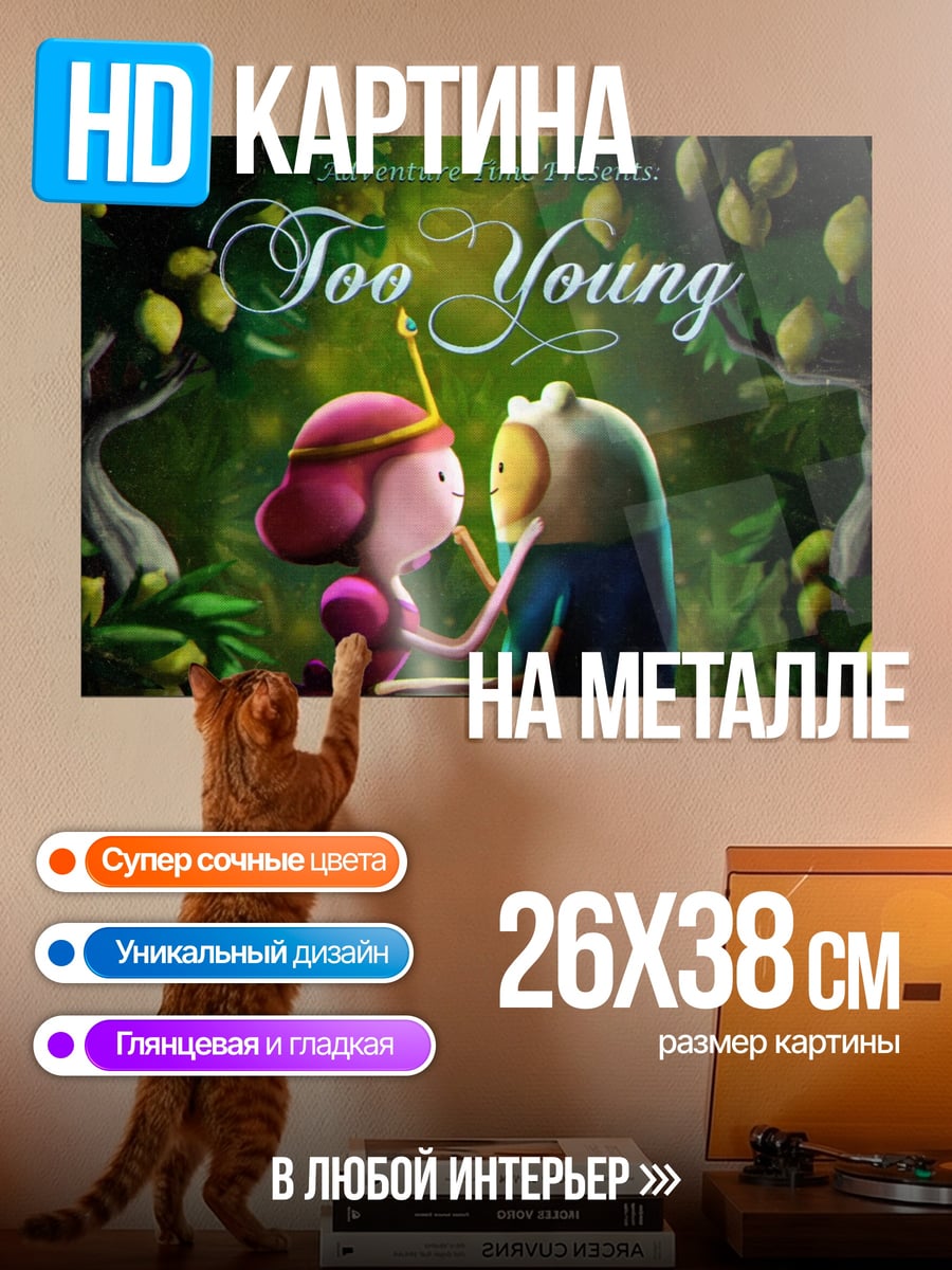 Картина на металле Принцесса и Финн