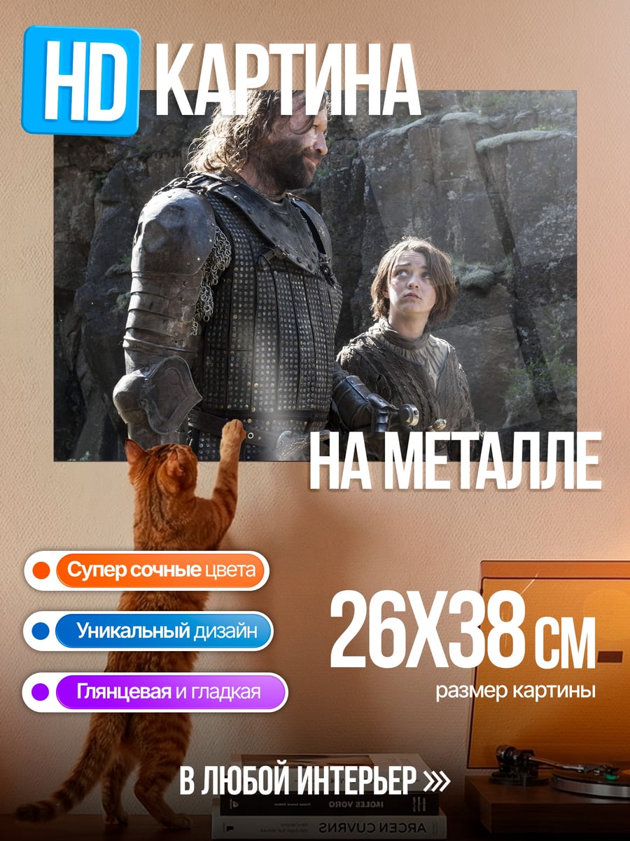 Картина на металле Сандор Клиган Арья Старк