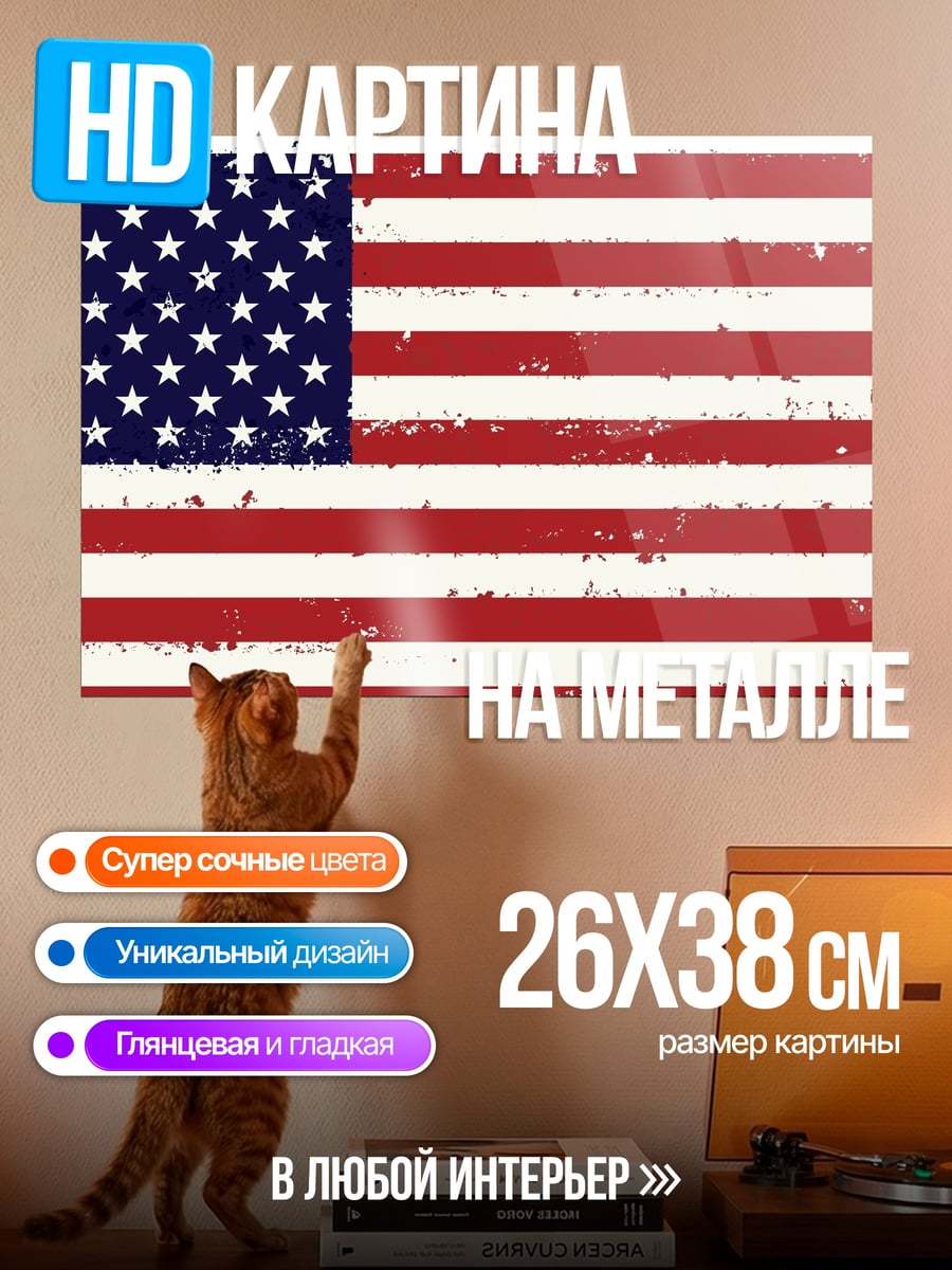 Картина на металле флаг США