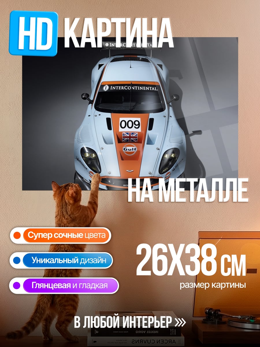 Картина на металле Гоночная машина 009