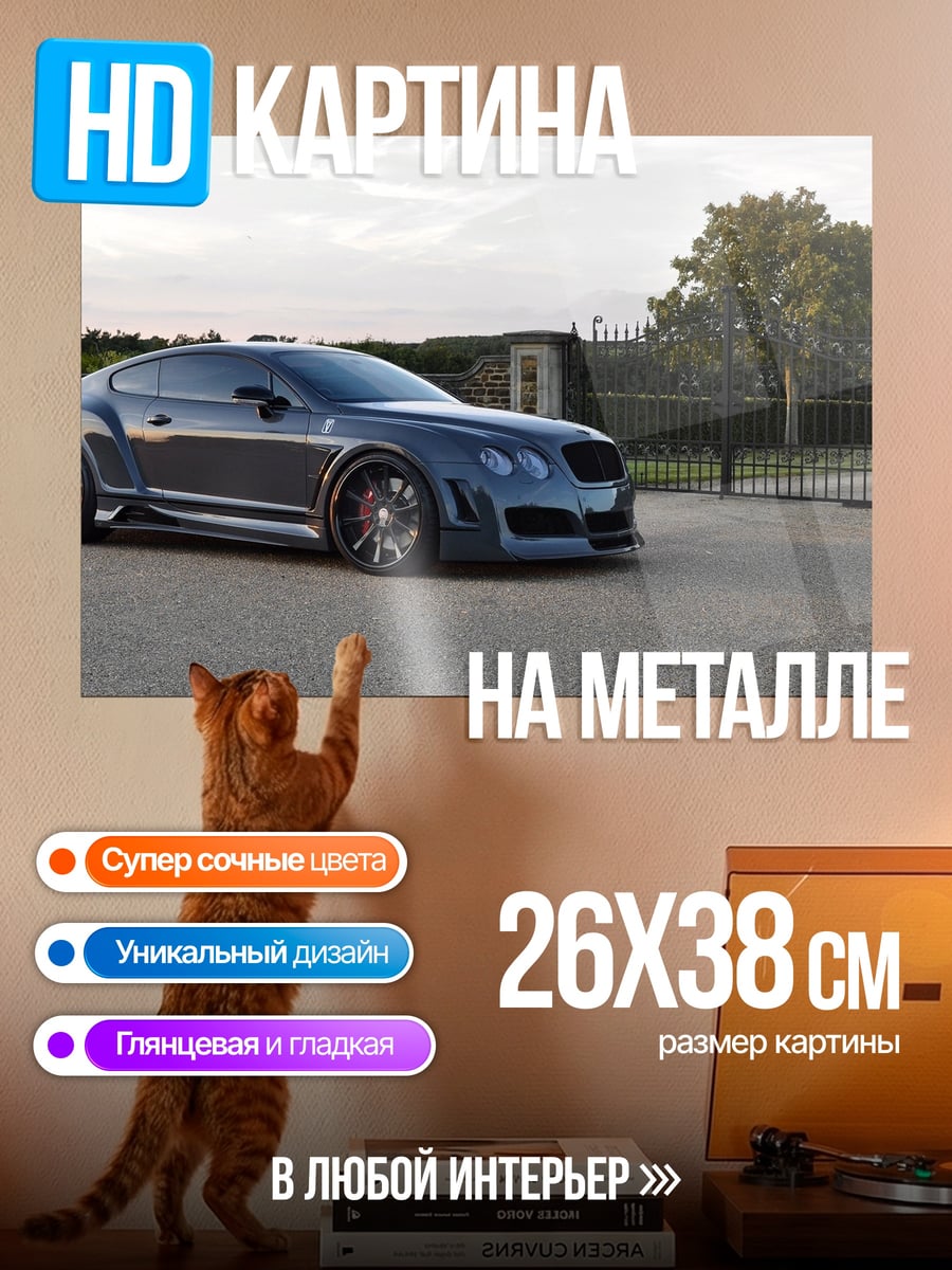 Картина на металле Спортивный Bentley