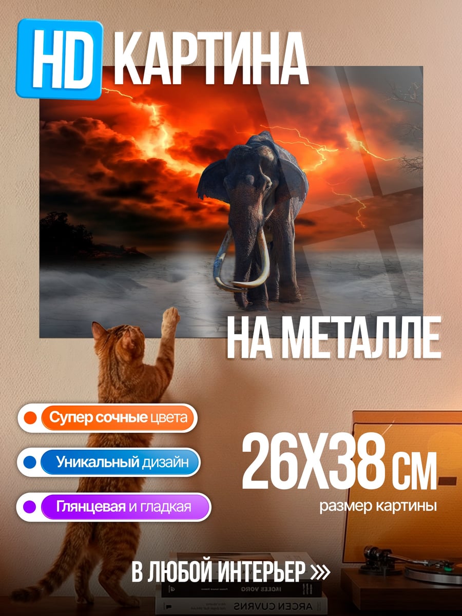 Картина на металле Жнец огненное небо