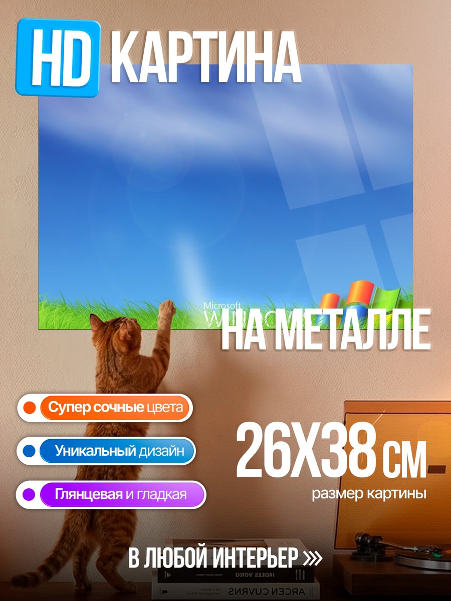 Картина на металле Windows XP