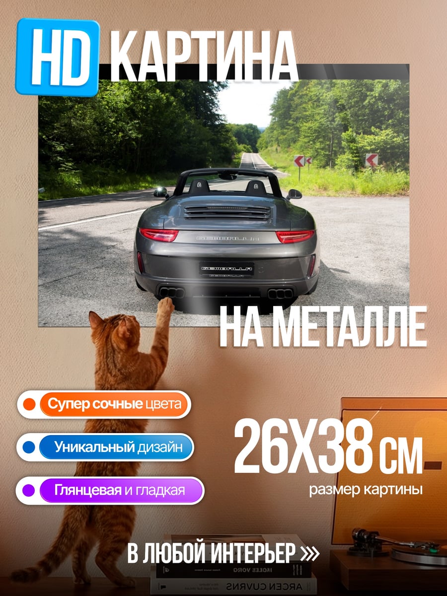 Картина на металле Спортивный автомобиль
