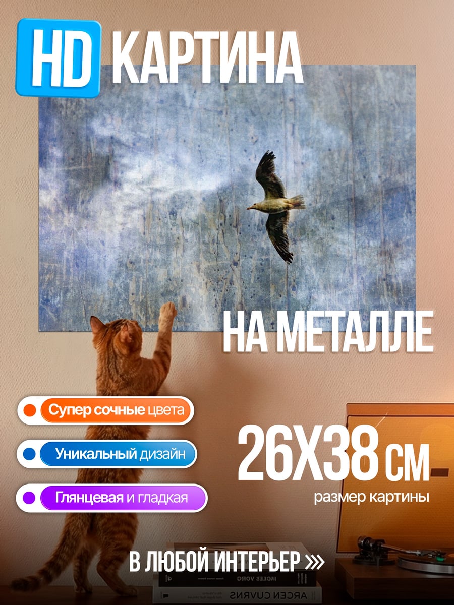 Картина на металле Птица в небе