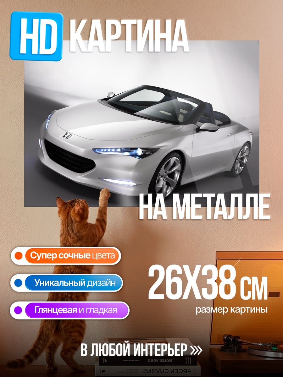 Картина на металле Серебристый родстер