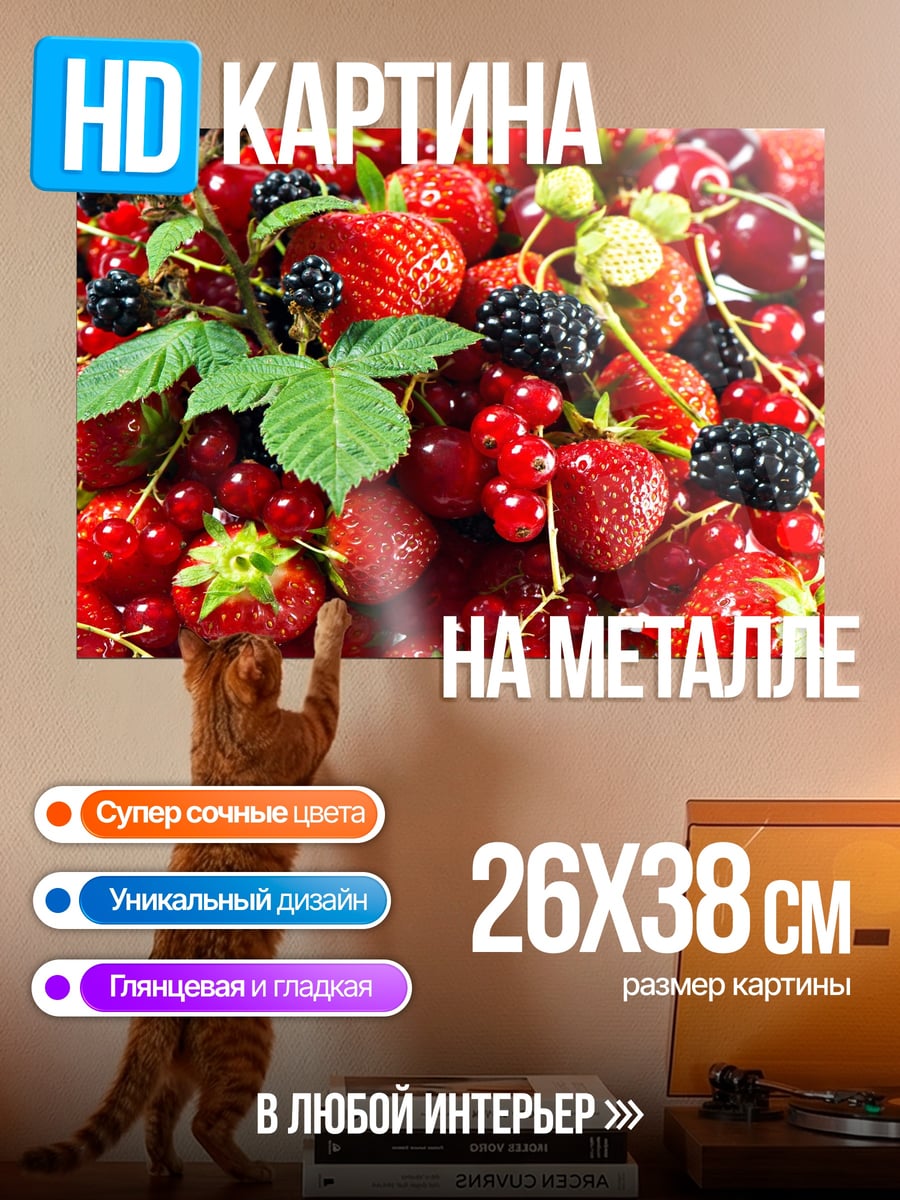 Картина на металле Ягодный микс