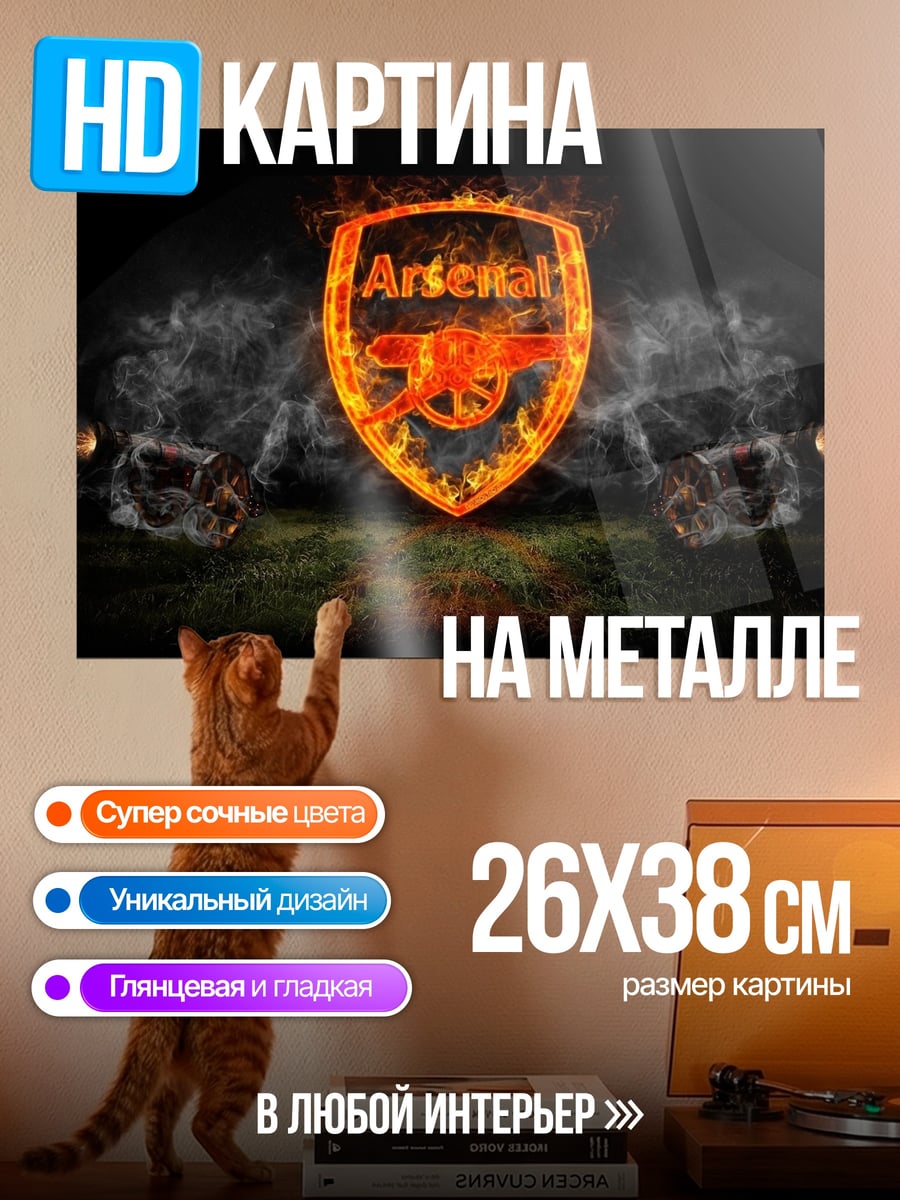 Картина на металле Логотип Арсенал огонь