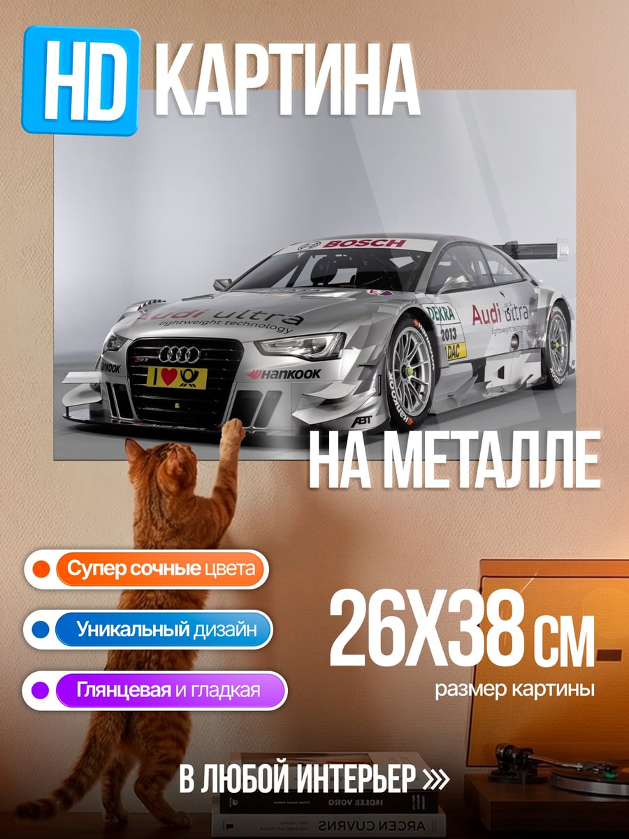 Картина на металле Гоночный автомобиль Audi