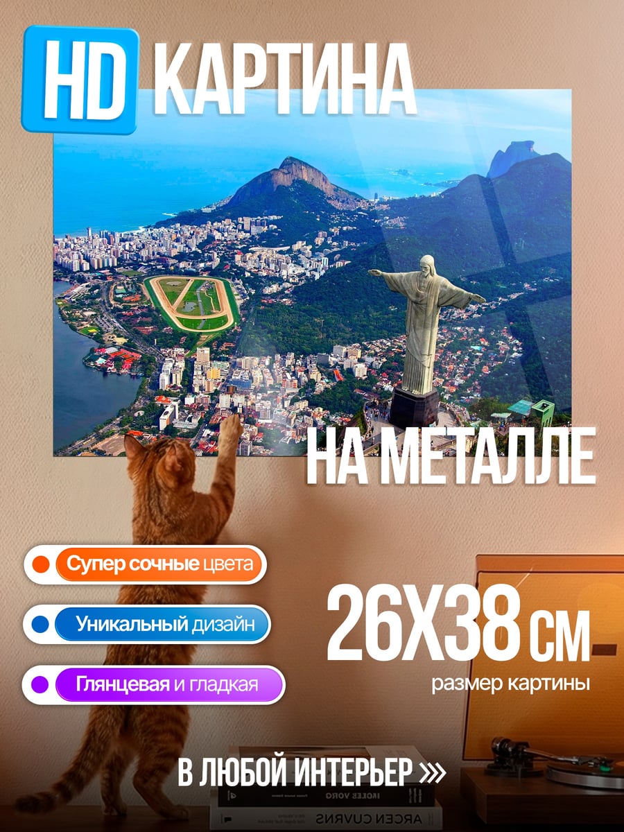 Картина на металле Статуя Христа Искупителя