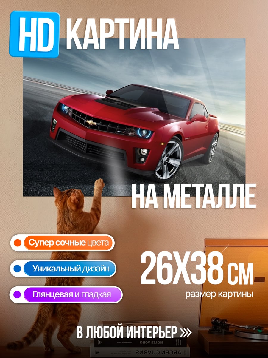 Картина на металле Красный спорткар