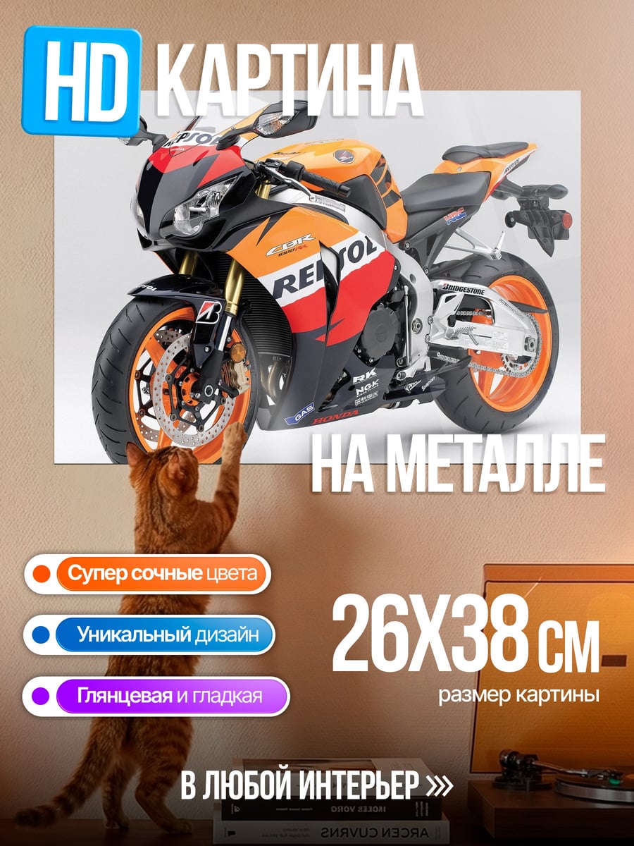 Картина на металле Мотоцикл Repsol Honda