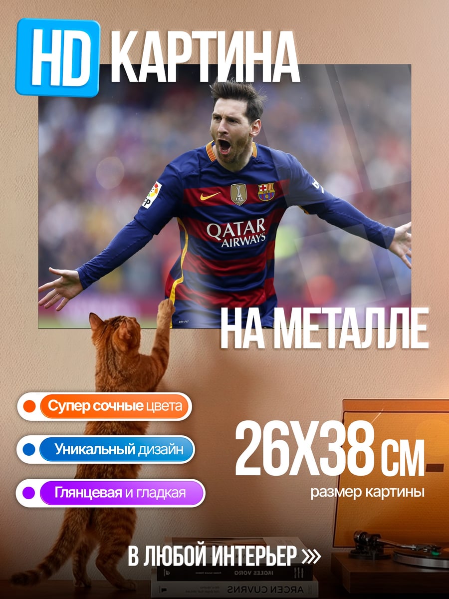 Картина на металле Футболист Месси
