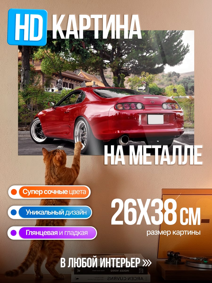 Картина на металле Красный спорткар