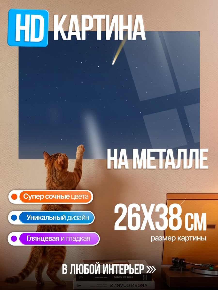 Картина на металле Падающая звезда