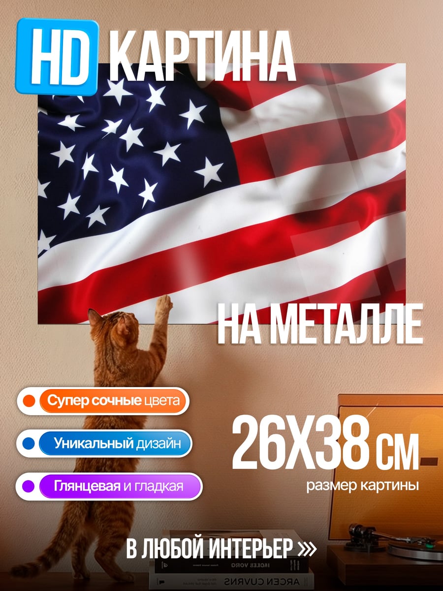 Картина на металле Флаг США