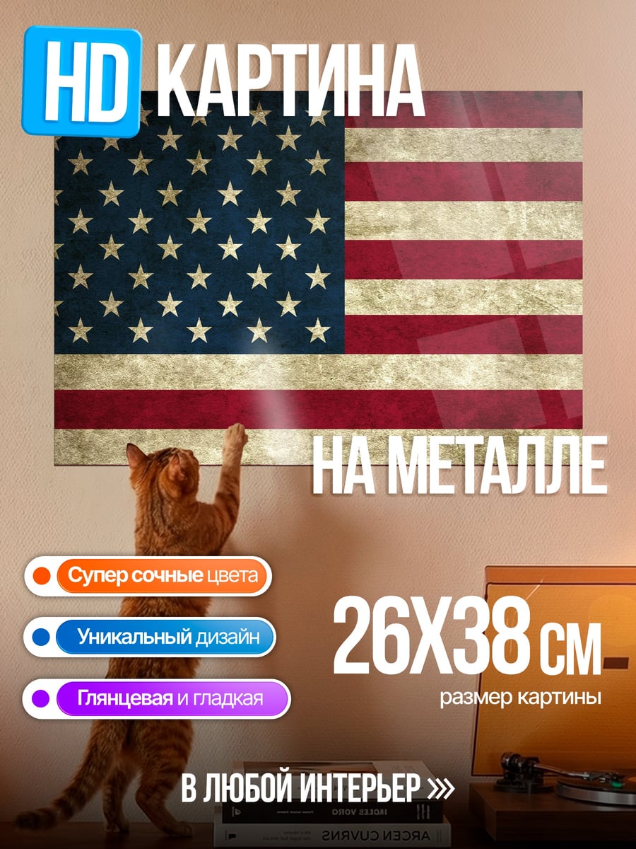 Картина на металле Флаг США