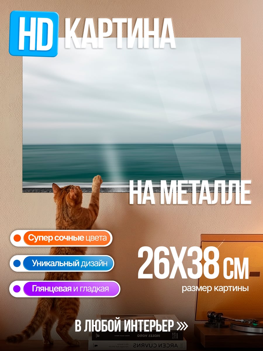 Картина на металле Морской пейзаж с камнями