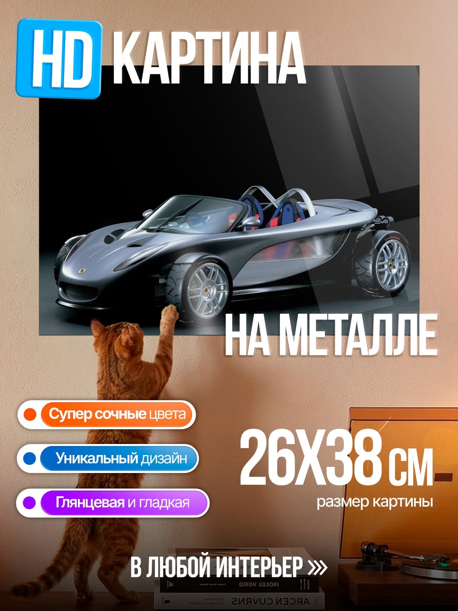 Картина на металле Серебристый родстер