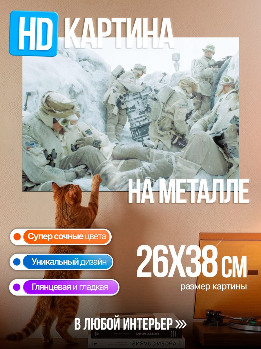 Картина на металле Солдаты в снегу