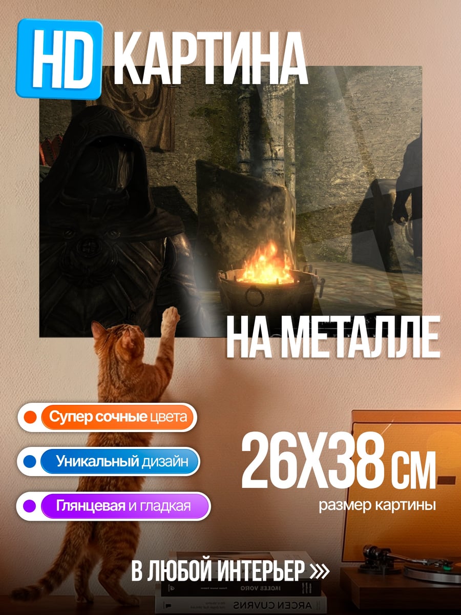 Картина на металле Скайрим