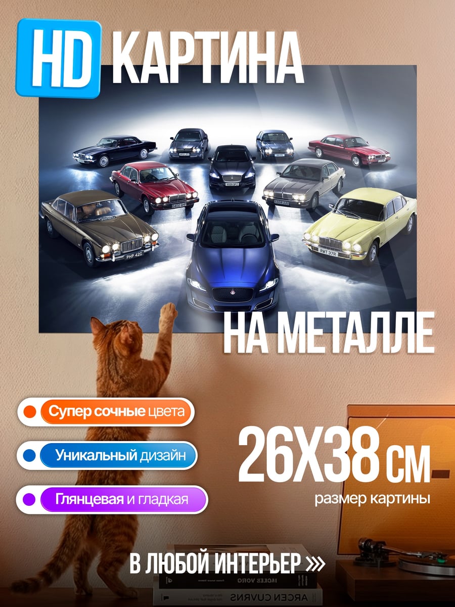 Картина на металле Коллекция ретро автомобилей