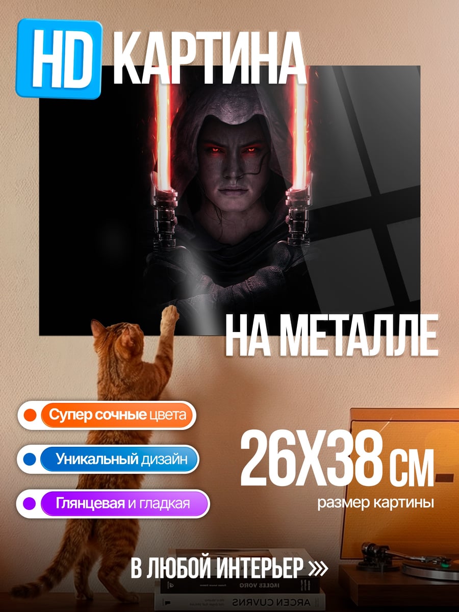 Картина на металле Ситх с мечами