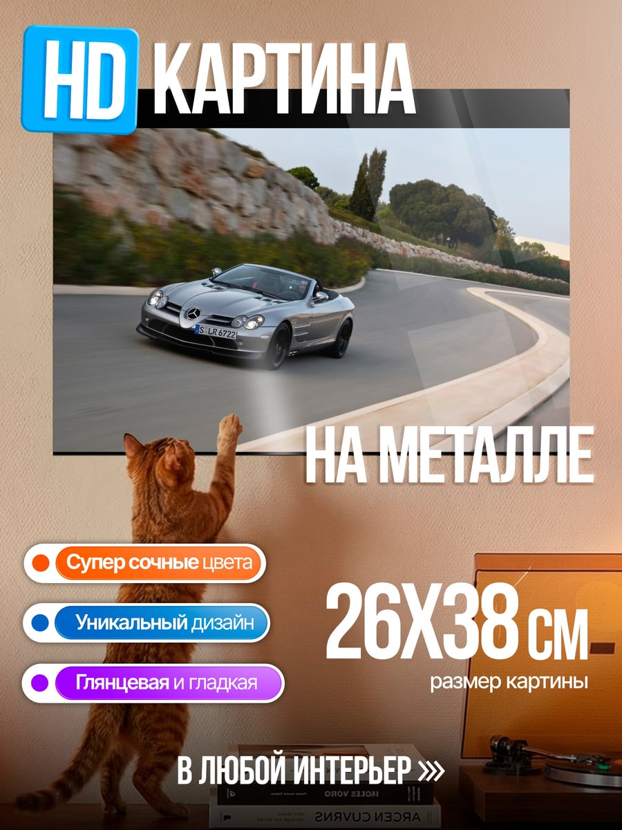 Картина на металле Спортивный автомобиль