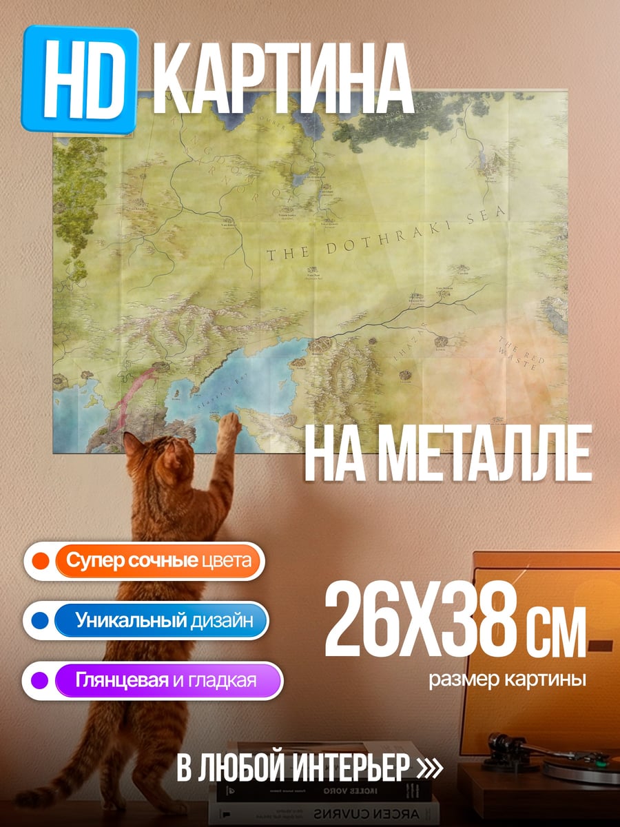 Картина на металле Карта Средиземья