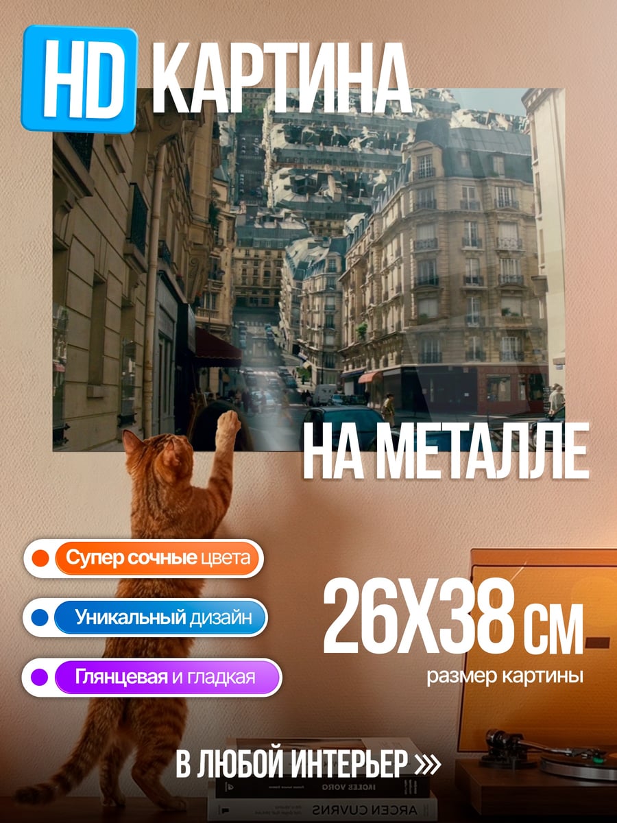 Картина на металле Парижские крыши