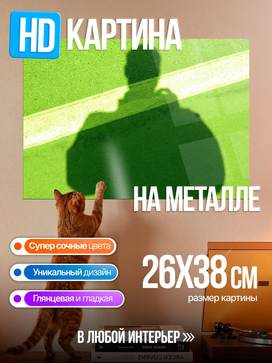 Картина на металле Тень человека