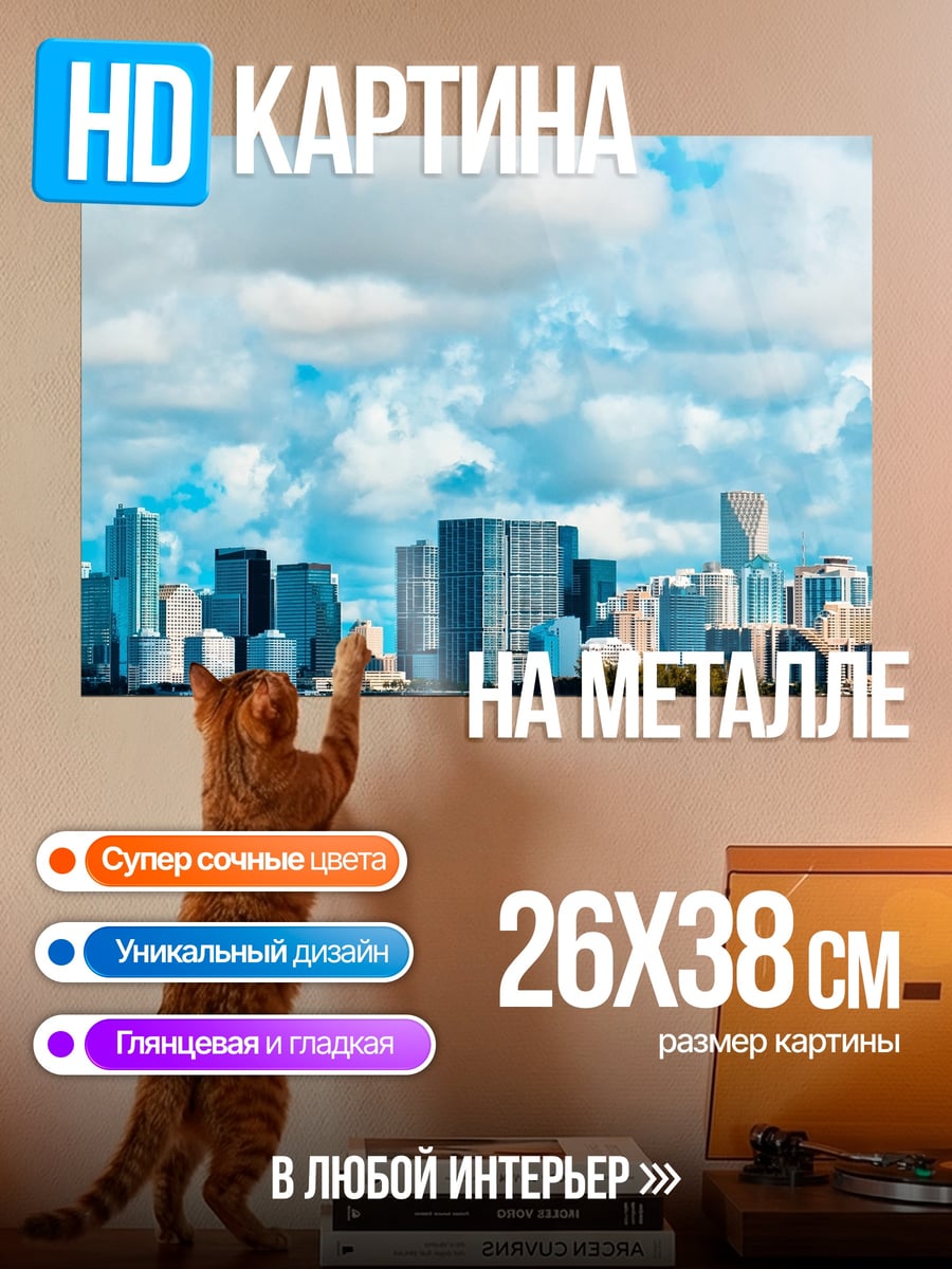 Картина на металле Городской пейзаж