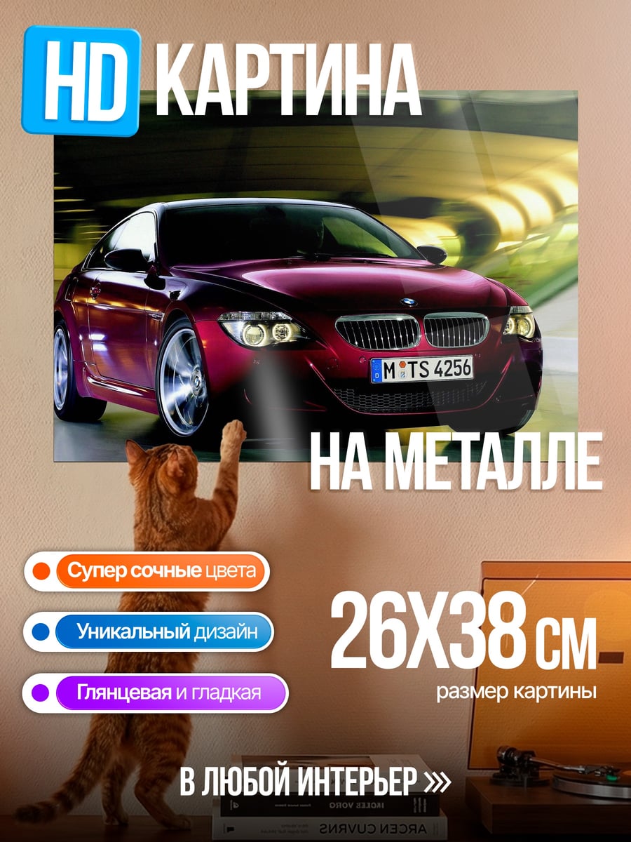 Картина на металле Красный BMW
