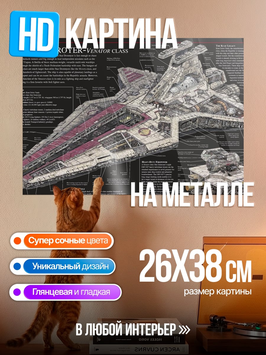 Картина на металле Звездный разрушитель