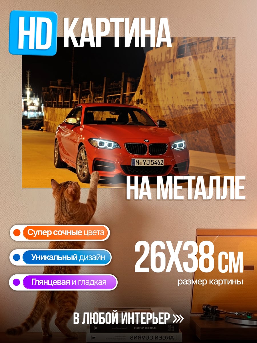 Картина на металле Красный BMW M2