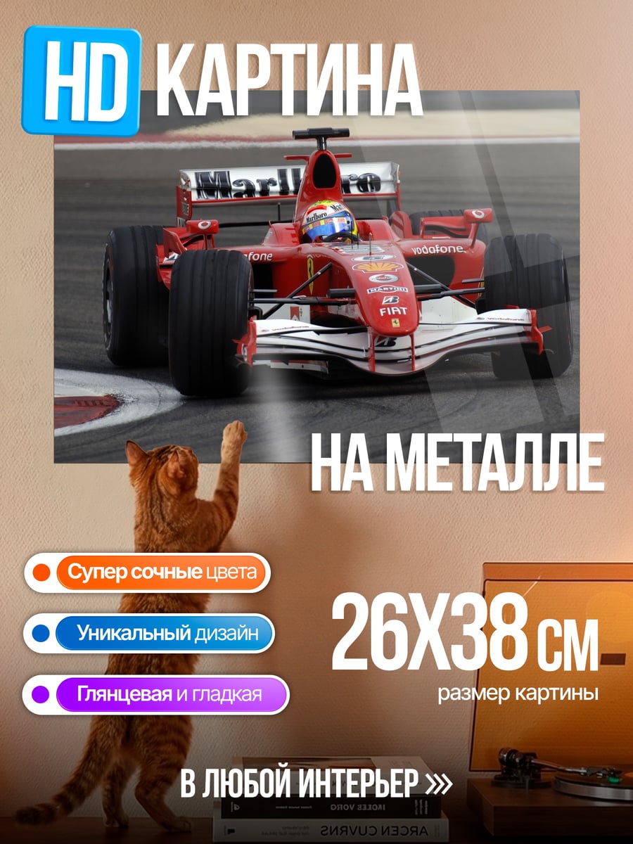 Картина на металле гоночный болид формула 1