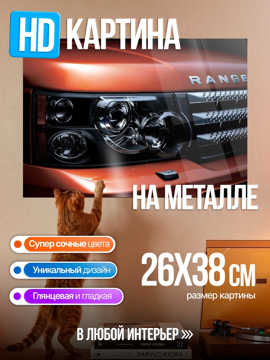 Картина на металле Передняя часть Range Rover