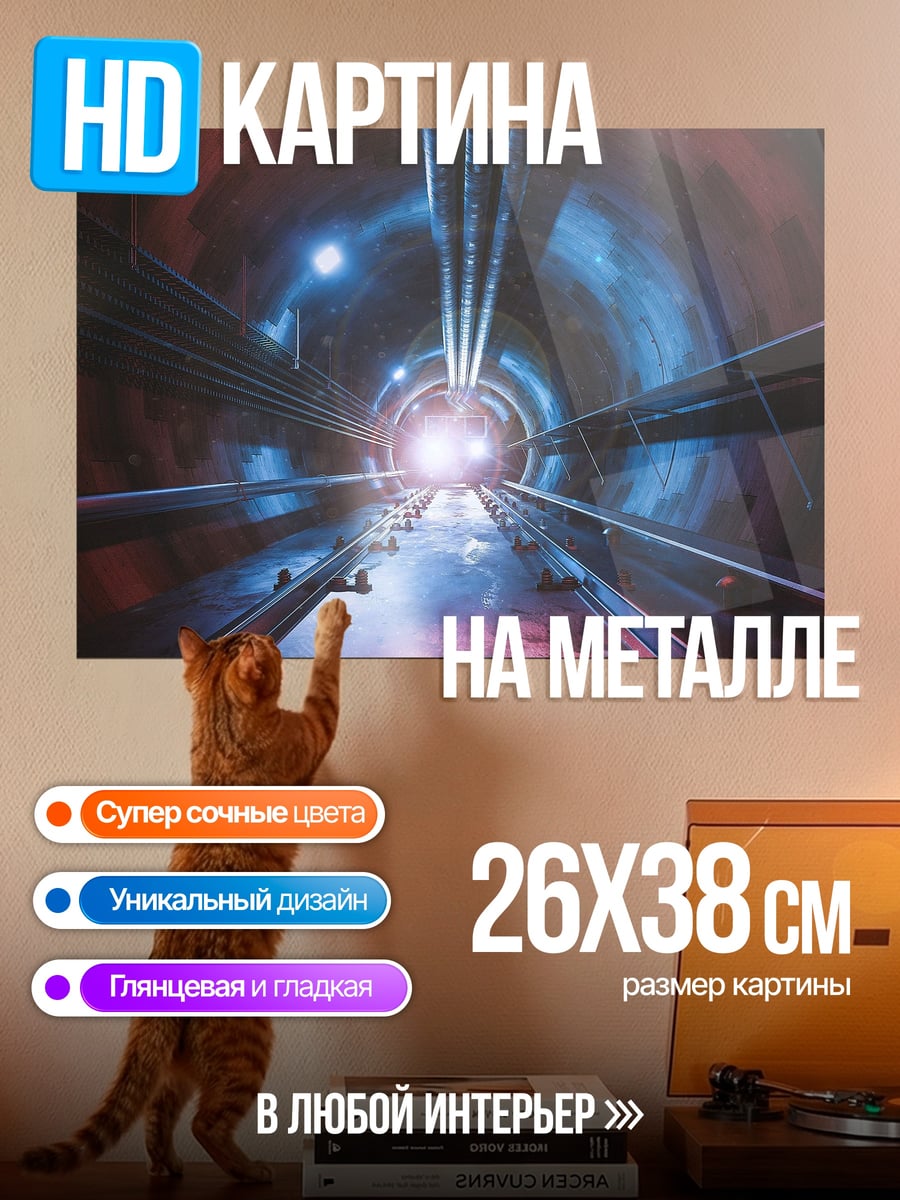 Картина на металле Тоннель