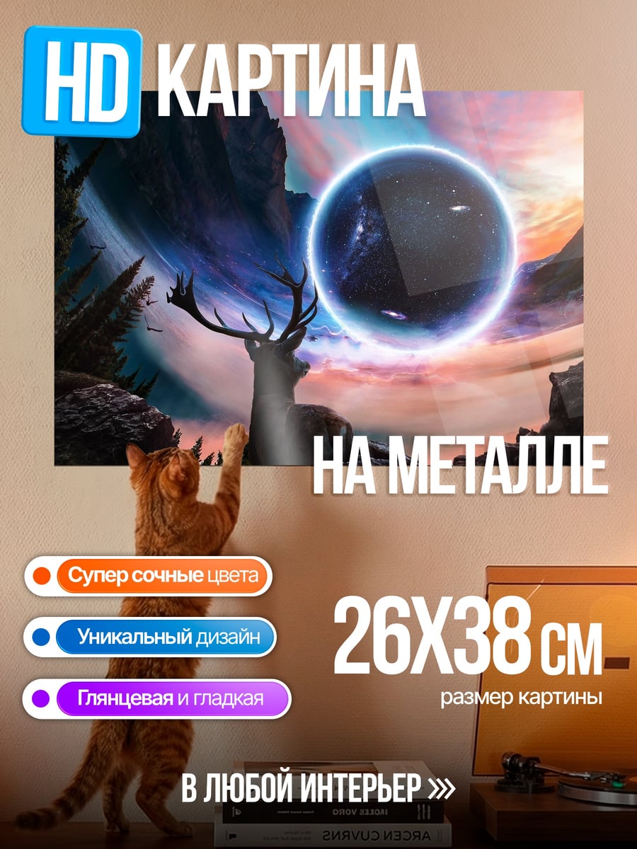 Картина на металле Космический шар